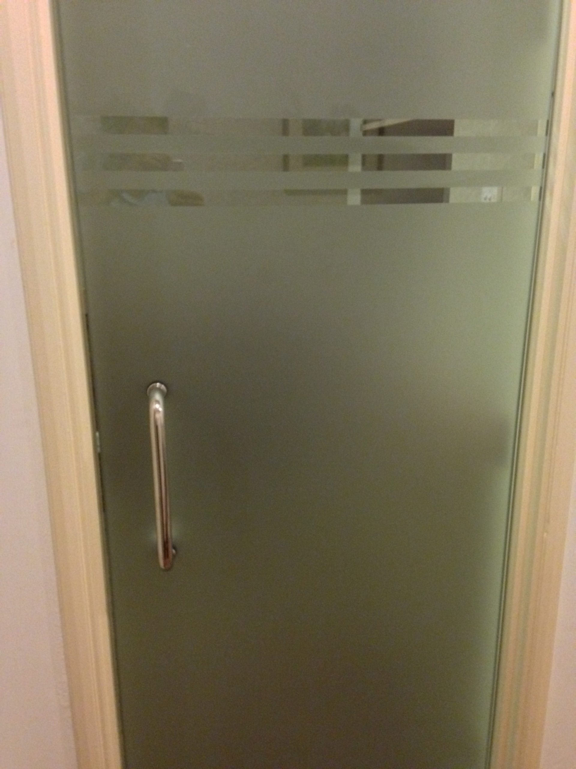 Floor Spring Tempered Glass Door With Forsted Design