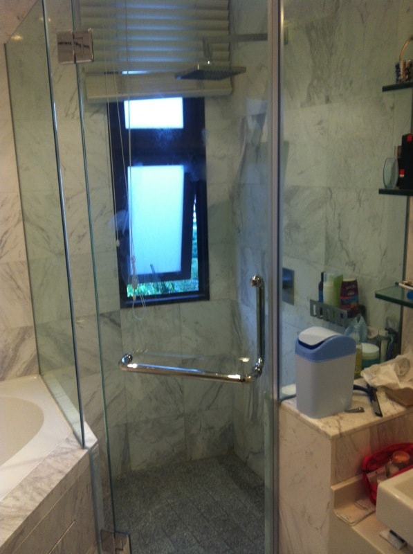 L Shape Glass To Glass Shower Screen