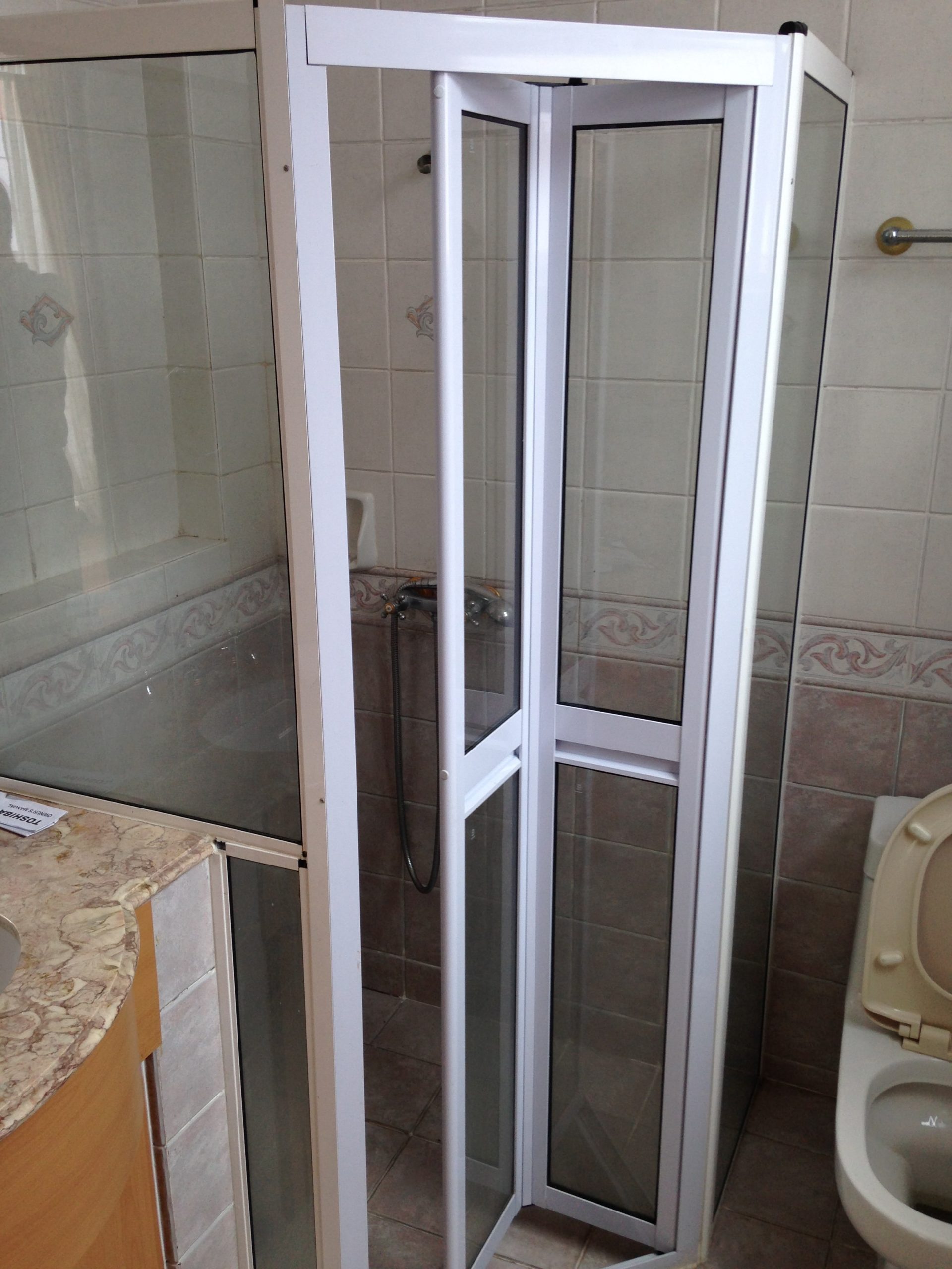 Two Fold Glass Shower Screen